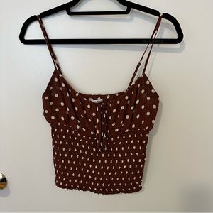 Reformation Brown Polka Dot Tank